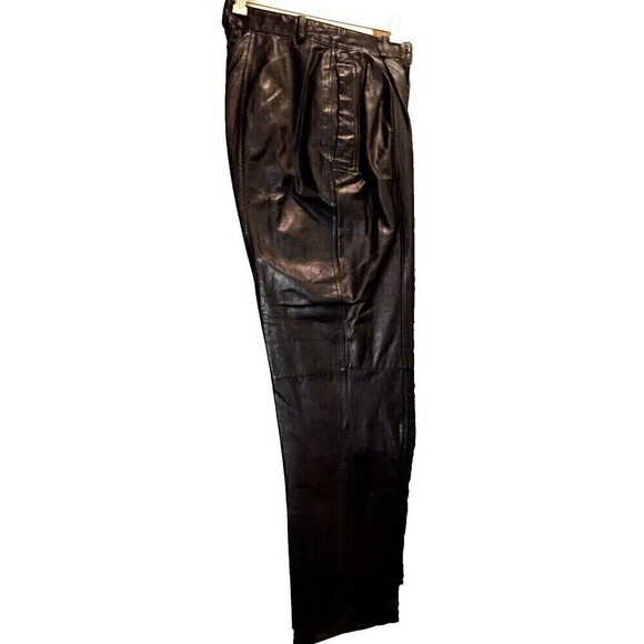 Toffs Leather Pleated Pants, Ultra High Waist, Quality, 25 inch - Picture 3 of 12